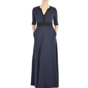 Eshakti Navy with Black Trim Knit Maxi Dress Large